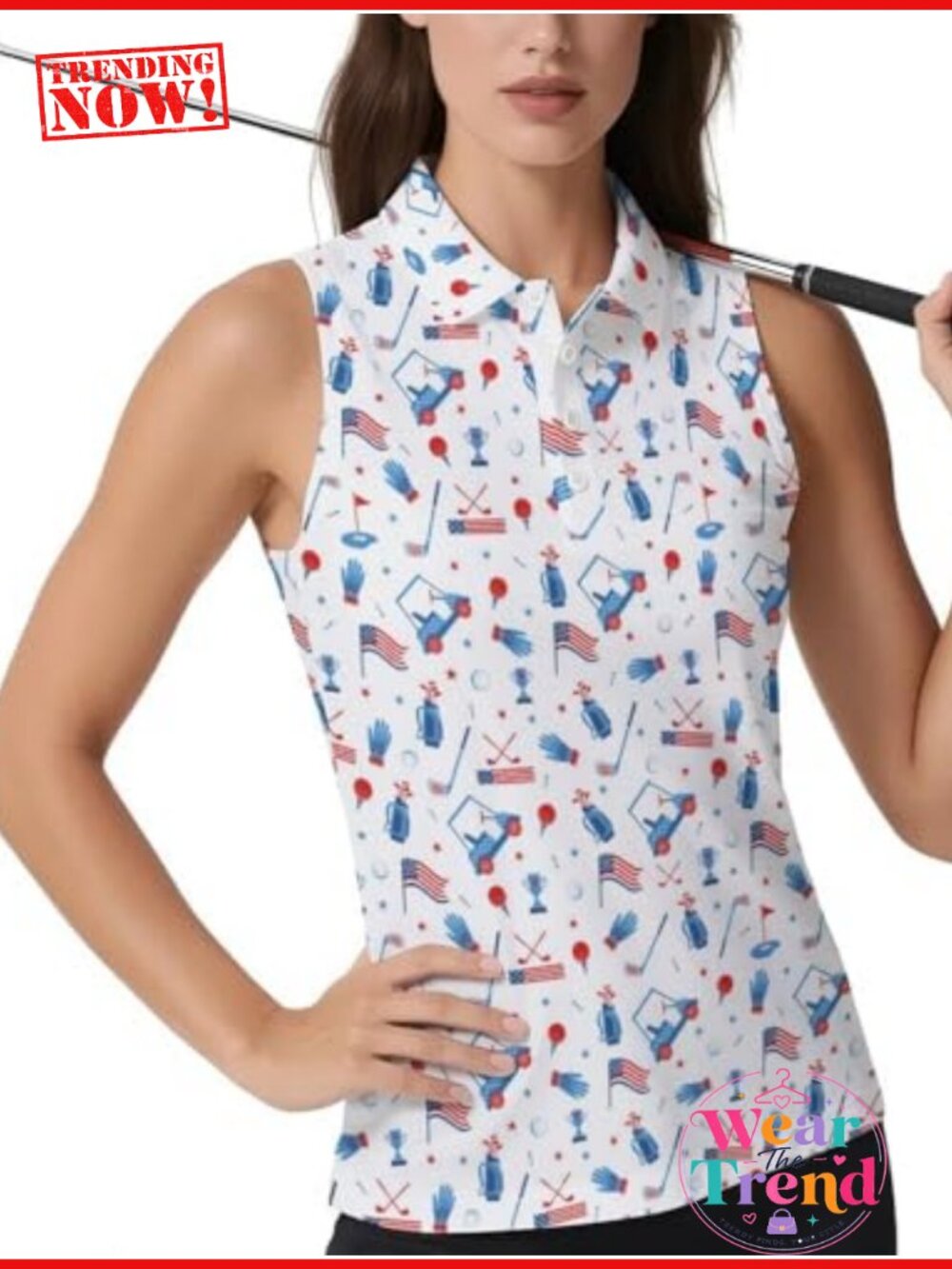 Women Sleeveless Golf Polo Shirt Athletic Tennis Tank Top Workout